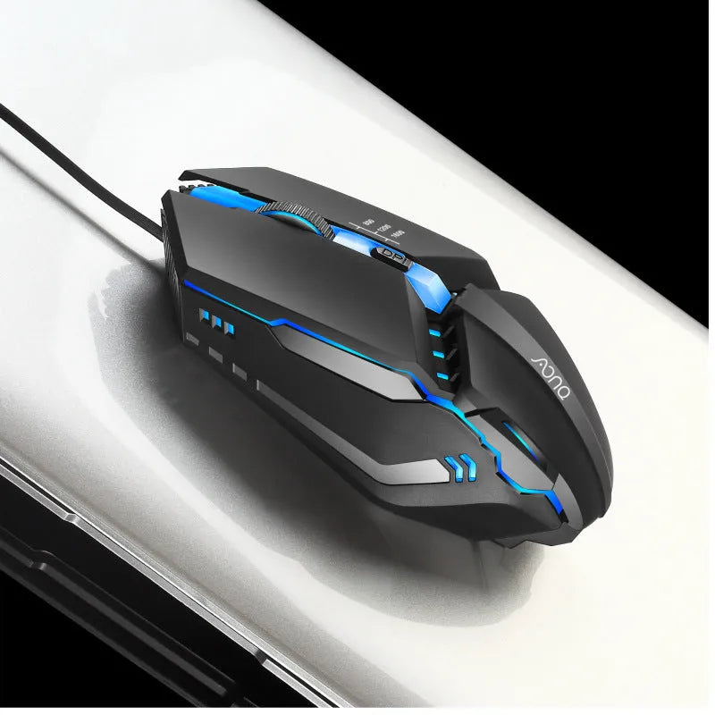 M3 black wired USB mouse with adjustable DPI and USB cable
