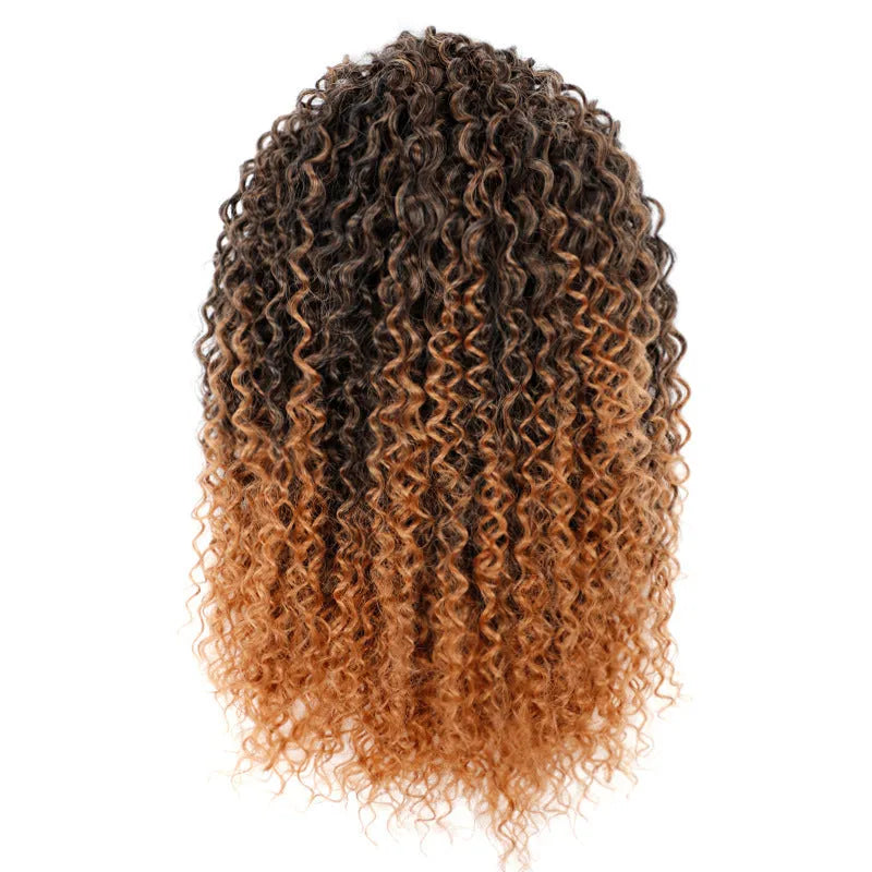 Chemical fibre fluffy ponytail wig 14inch high temperature wire mechanism construction black colour