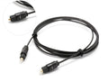 OD2.2 digital optical audio cable with transparent connector showing red fibre core