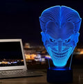 USB-powered 3D LED decorative lamp with acrylic panel in multiple colours on a square base