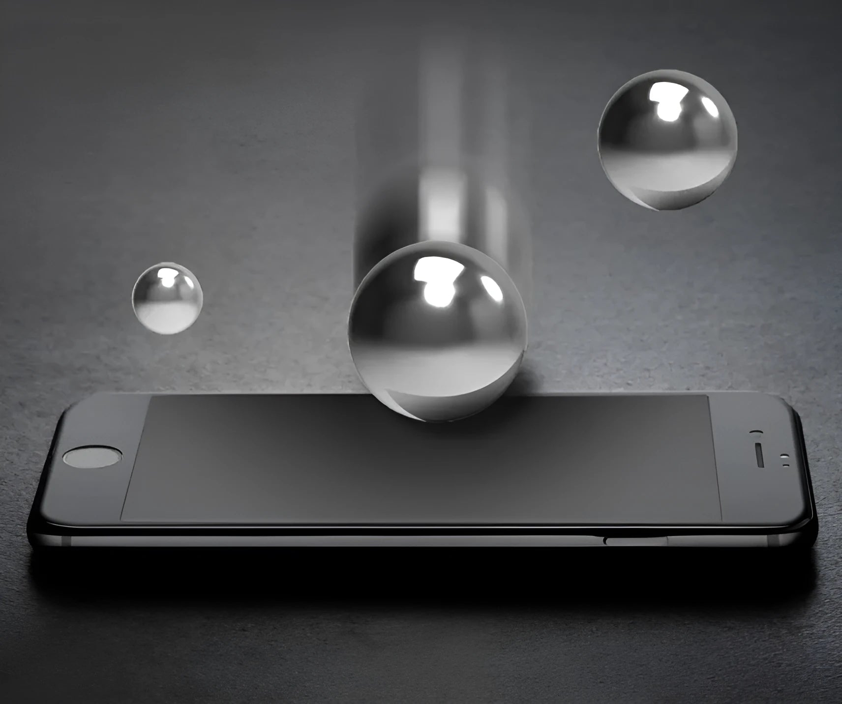 Tempered glass screen protector for Apple iPhone XS Max showing anti-reflective and mirror finish.
