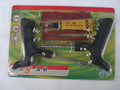 8 piece vacuum tyre repair tool set showing tyre repair probe, rubber strips, glue, and insertion tools