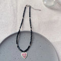 Handmade non-fading beaded necklace for women with plastic beads in picture colour, OL style