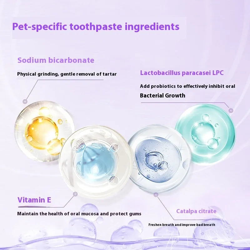 White and blue pet toothbrush pen for dog and cat dental care
