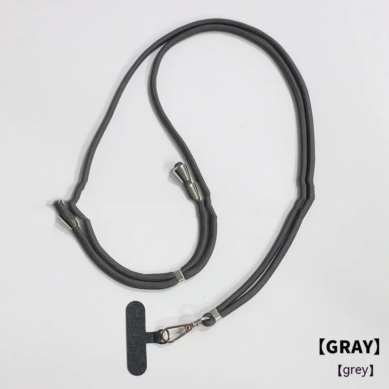 General drop-resistant phone lanyard clip with 160cm nylon strap in multiple colour options on white background