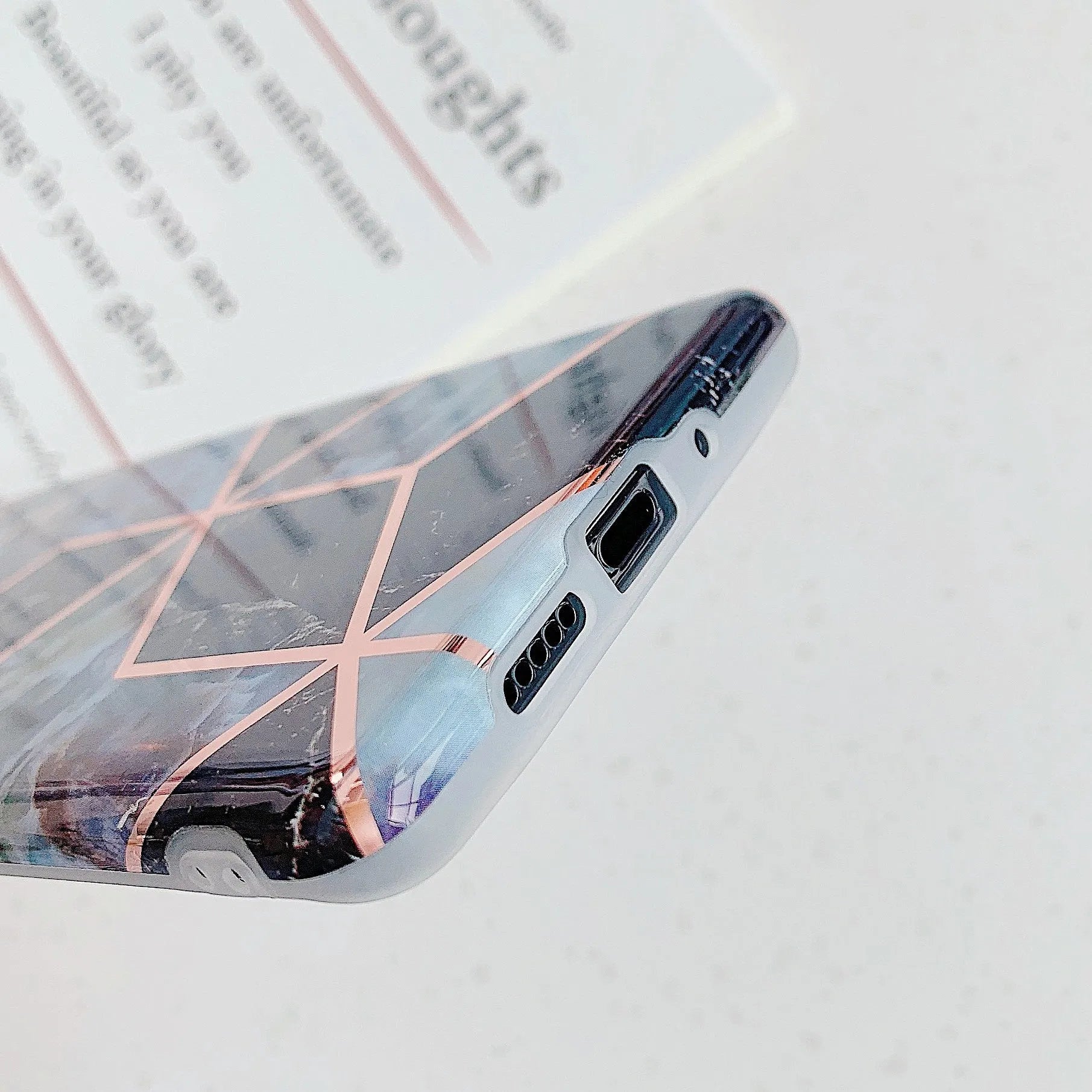 Electroplated marble design TPU phone case for Huawei and Samsung phones in multiple colour options