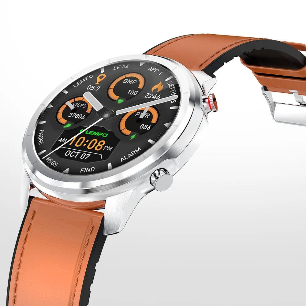 LEMFO LF26 smart bracelet with 1.3-inch screen shown in Silver colour option on a wrist.