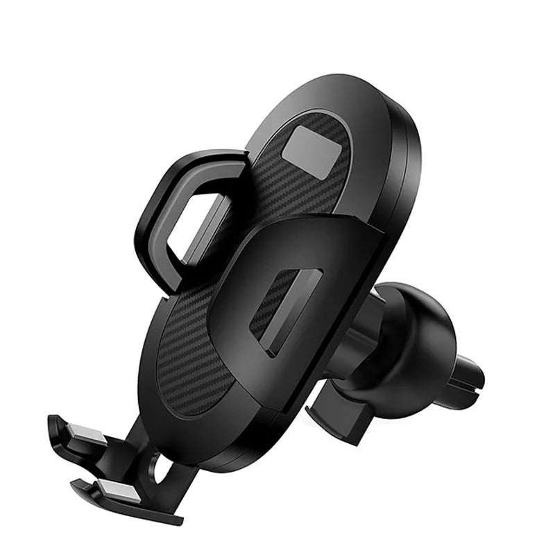 Auto lock car phone holder showing air vent mount and suction cup options