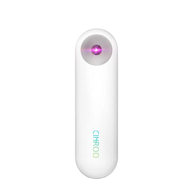 White portable UV sterilizer lamp showing compact size for personal disinfection use.