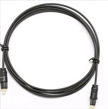 OD2.2 digital optical audio cable with transparent connector showing red fibre core