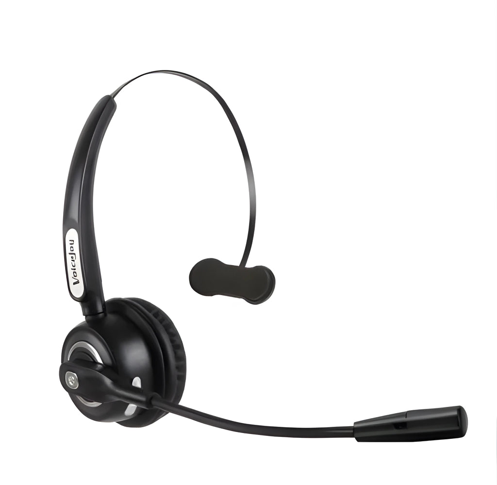 Over-ear Bluetooth headset with microphone for truck drivers and office noise cancellation