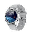 Black or grey smart bracelet with 1.3-inch screen and zinc alloy case for body temperature monitoring.