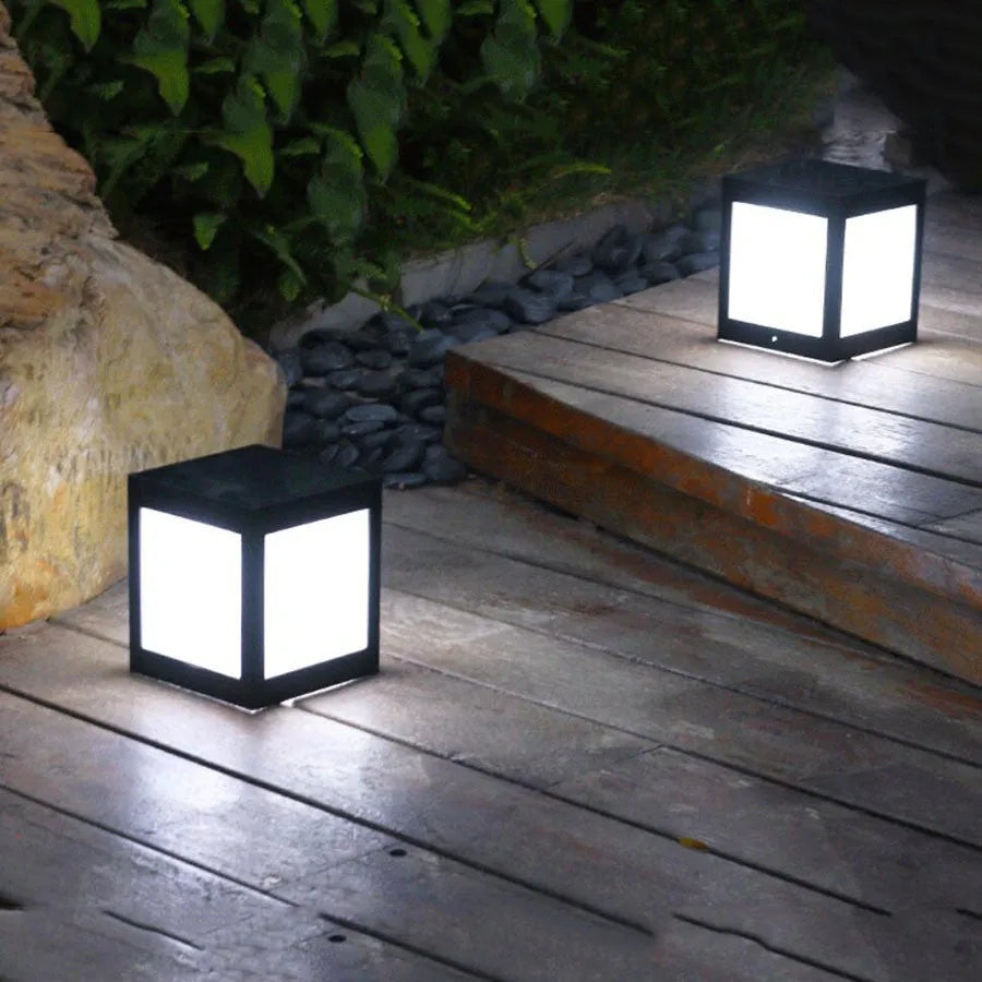 Solar-powered waterproof garden lights for outdoor wall and lawn illumination