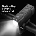USB rechargeable bicycle headlight with quick-release strap bracket for handlebar mounting