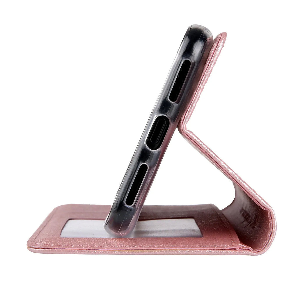 Apple flip phone case with card slots in PU leather for iPhone models