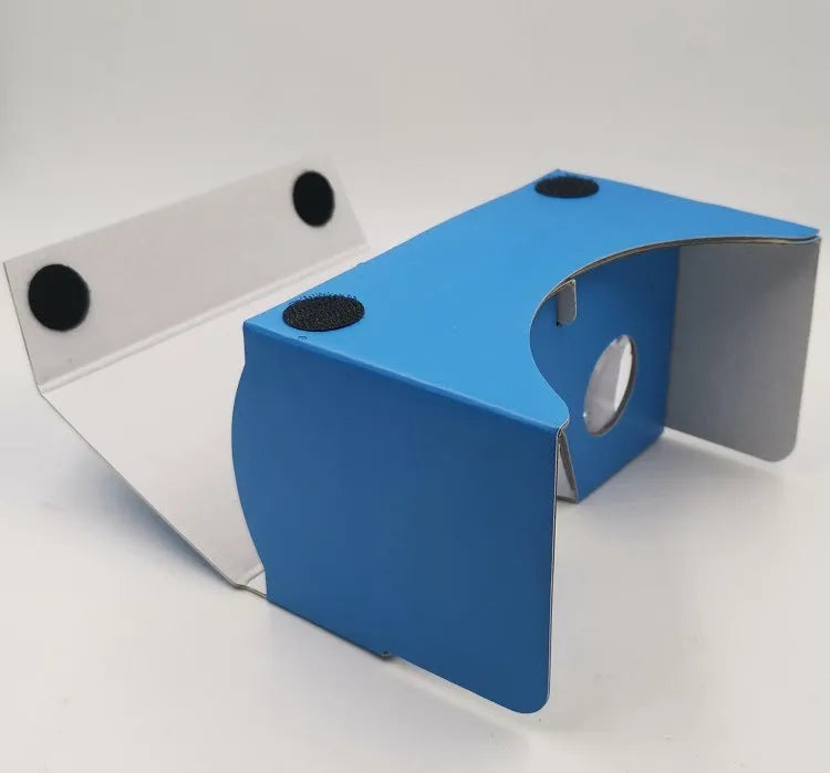 Pink and white VR cardboard glasses viewer for 6-inch smartphones