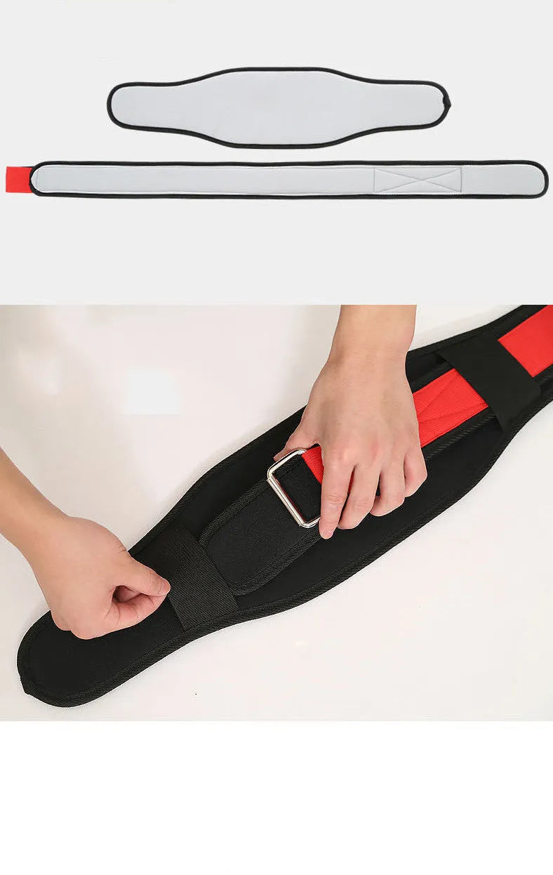 Nylon fitness weightlifting waistband support belt in black red yellow colours for adult training