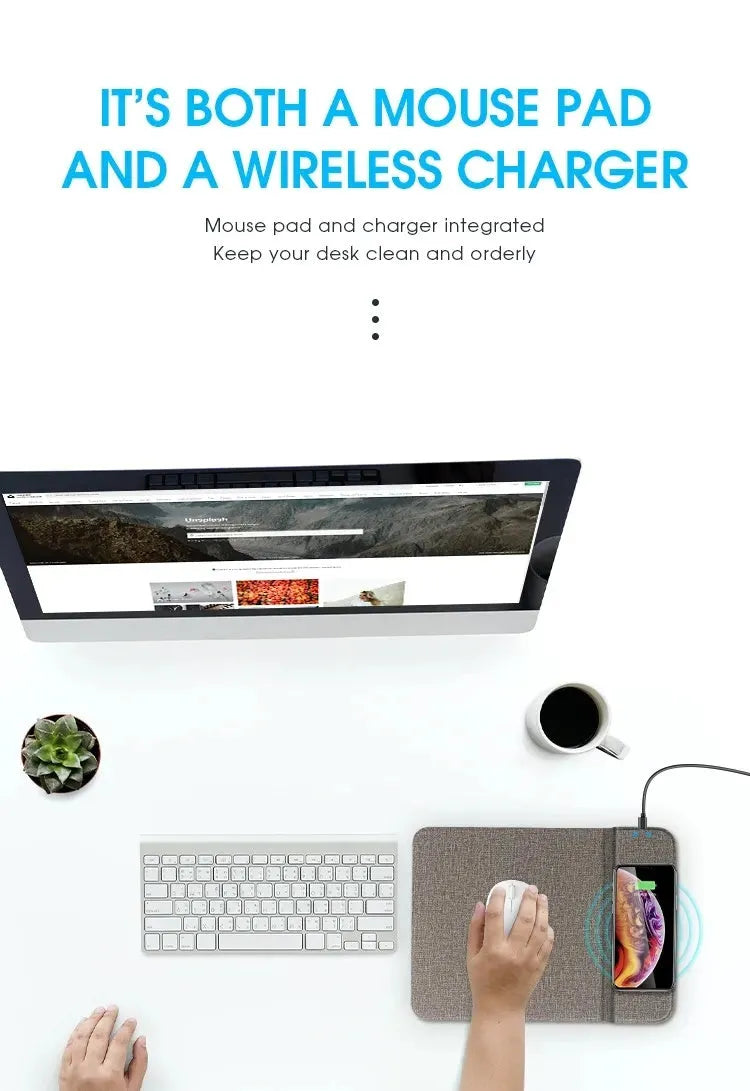 Foldable cloth wireless charging phone holder showing 10W fast charging capability