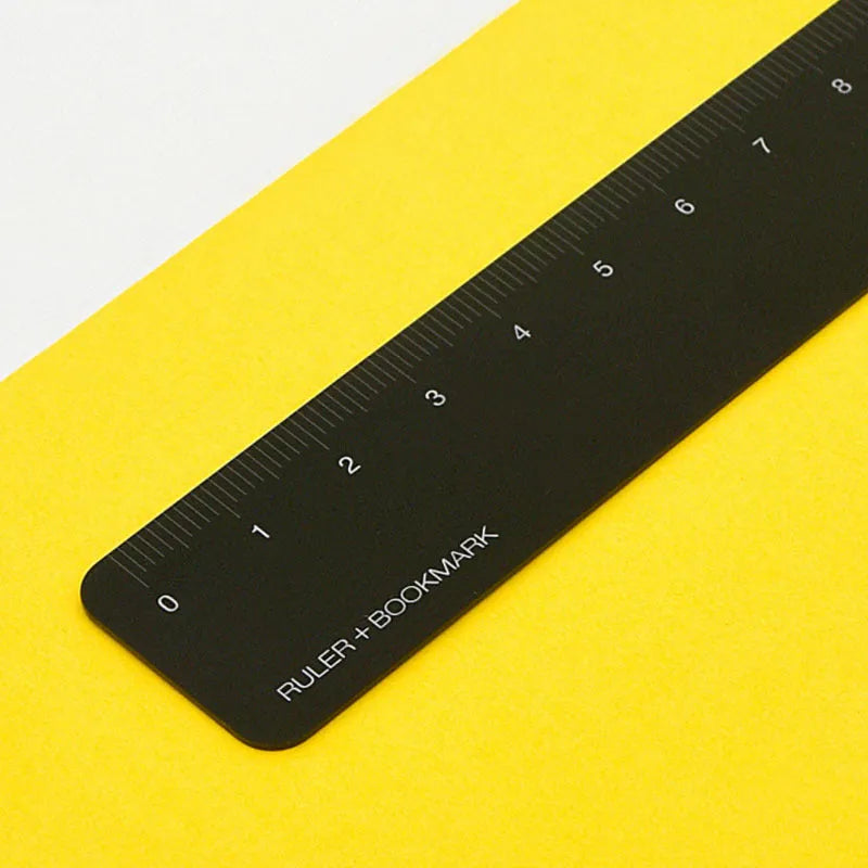 15cm black grey aluminium alloy bookmark ruler with laser-engraved retro design scale markings