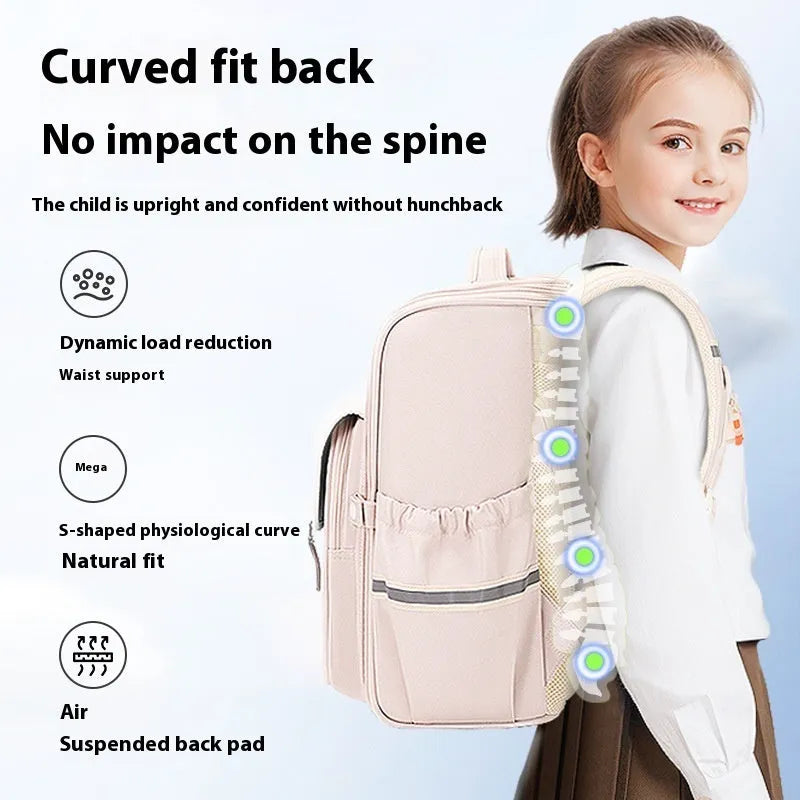 Lightweight Oxford cloth school backpack for grade 5-6 pupils in multiple colour options