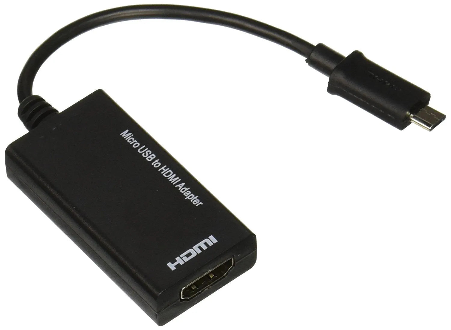 Black HD to HDMI adapter for connecting smartphones to televisions and monitors