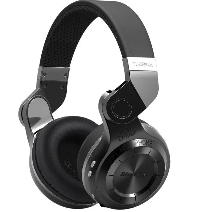 Blue String T2 Smart Edition 4.1 over-ear headset with metal rotary folding design in black colour.