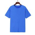 Men's black loose-fit cotton T-shirt with short sleeves on a plain background.