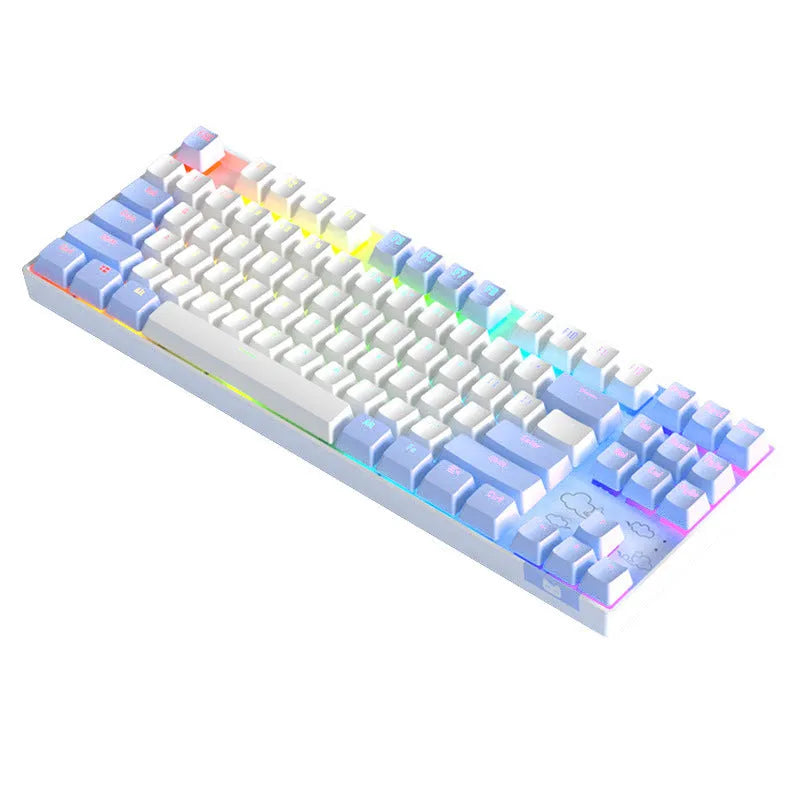 Wireless aluminium mechanical keyboard with hot-swappable switches in blue white colour option