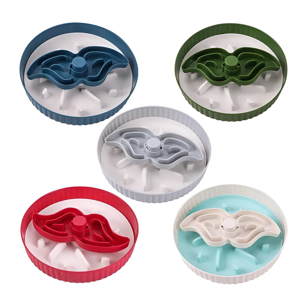 Pet slow feeder bowl with removable game mat and anti-choke silicone pad in choice of colours
