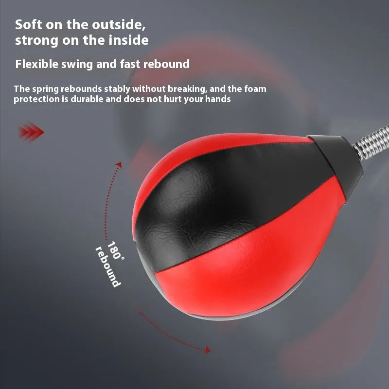 Pear-shaped hanging punching ball for home boxing training with suction cup mount