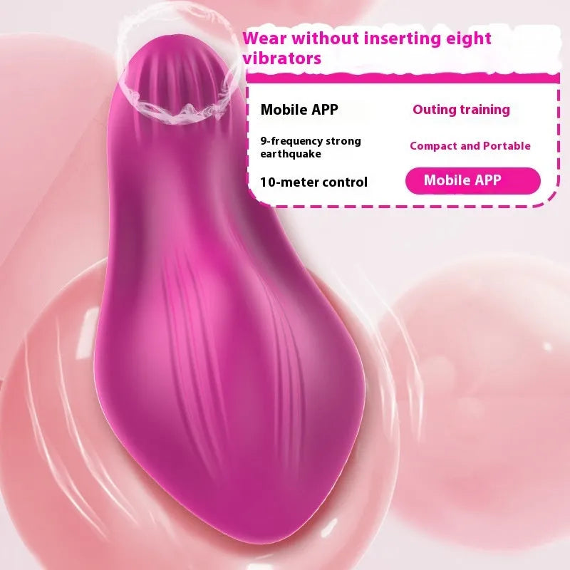 Rose red wearable female vibrator with butterfly shape and app control capability