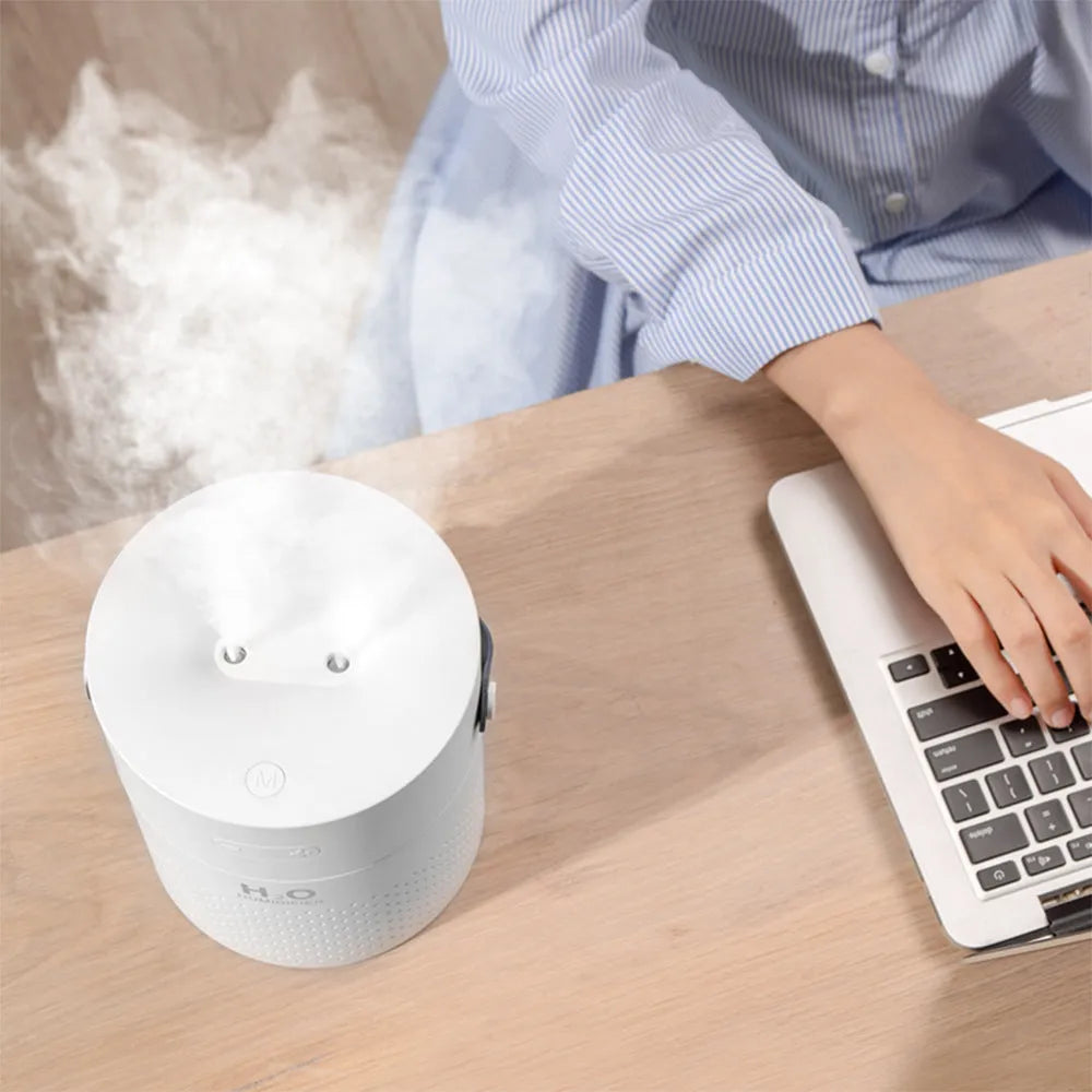 USB rechargeable portable bedroom humidifier with 1.1 litre capacity in green colour