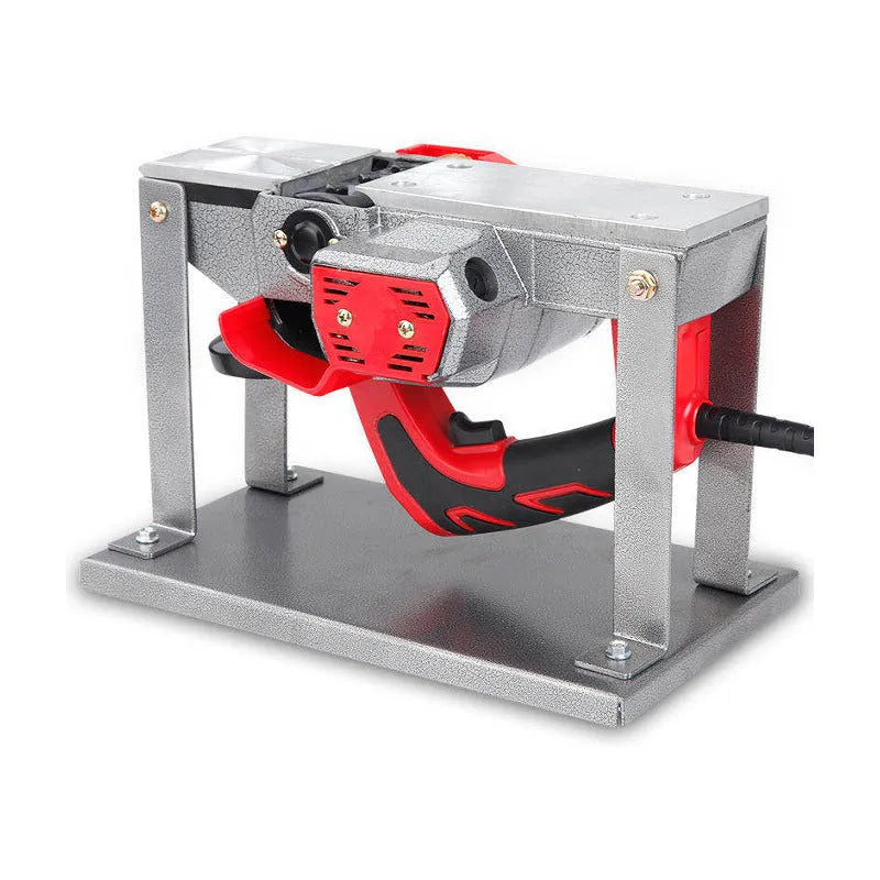 Black iron flip chip bracket accessory for holding a portable electric planer