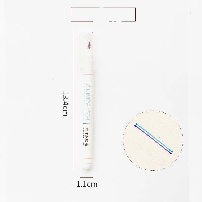 Student dual-colour highlighter marker pen with 0.5mm tip for exam revision