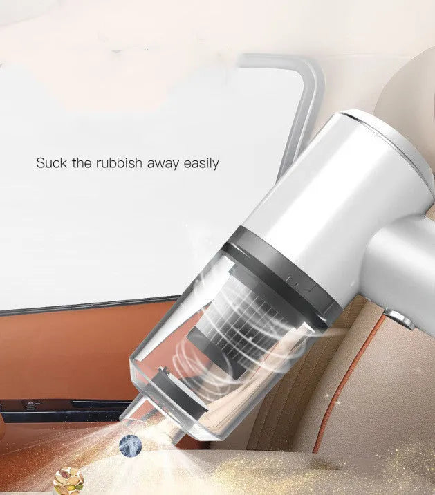 Wireless car vacuum cleaner with black ABS housing and washable filter cup