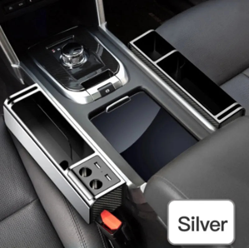 Black PU leather car seat gap storage box 270x157x68 mm