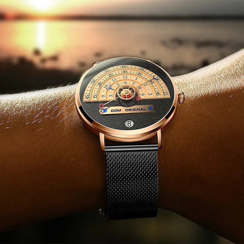 M-1288 men's sports watch with 40mm round dial and stainless steel strap
