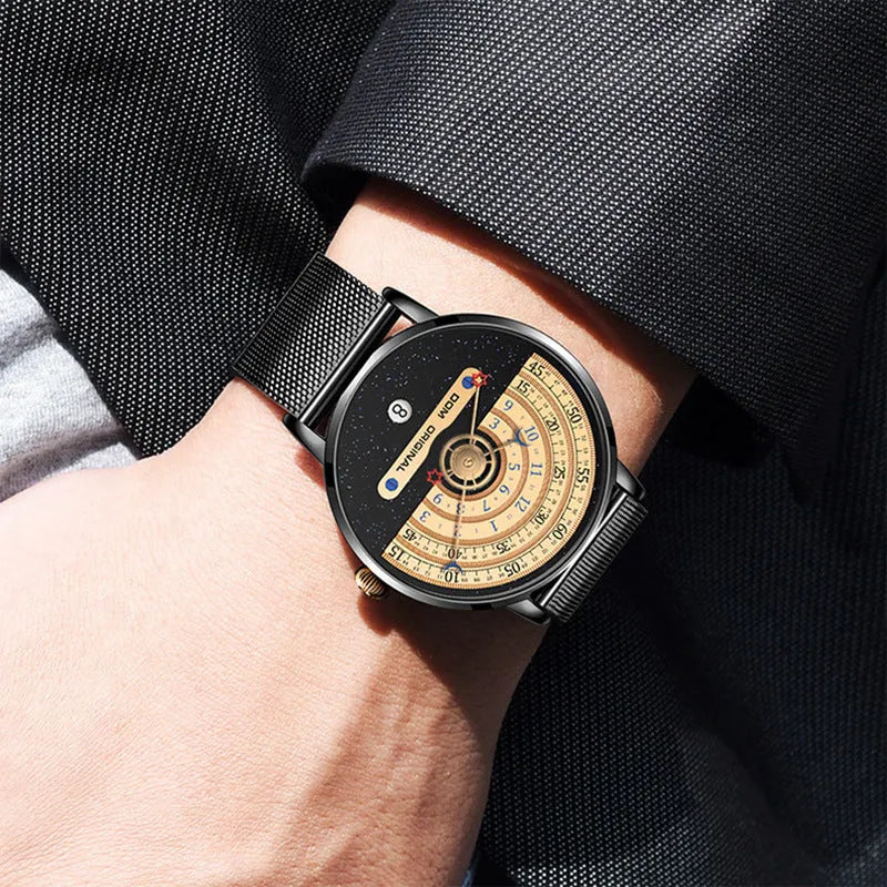 M-1288 men's sports watch with 40mm round dial and stainless steel strap