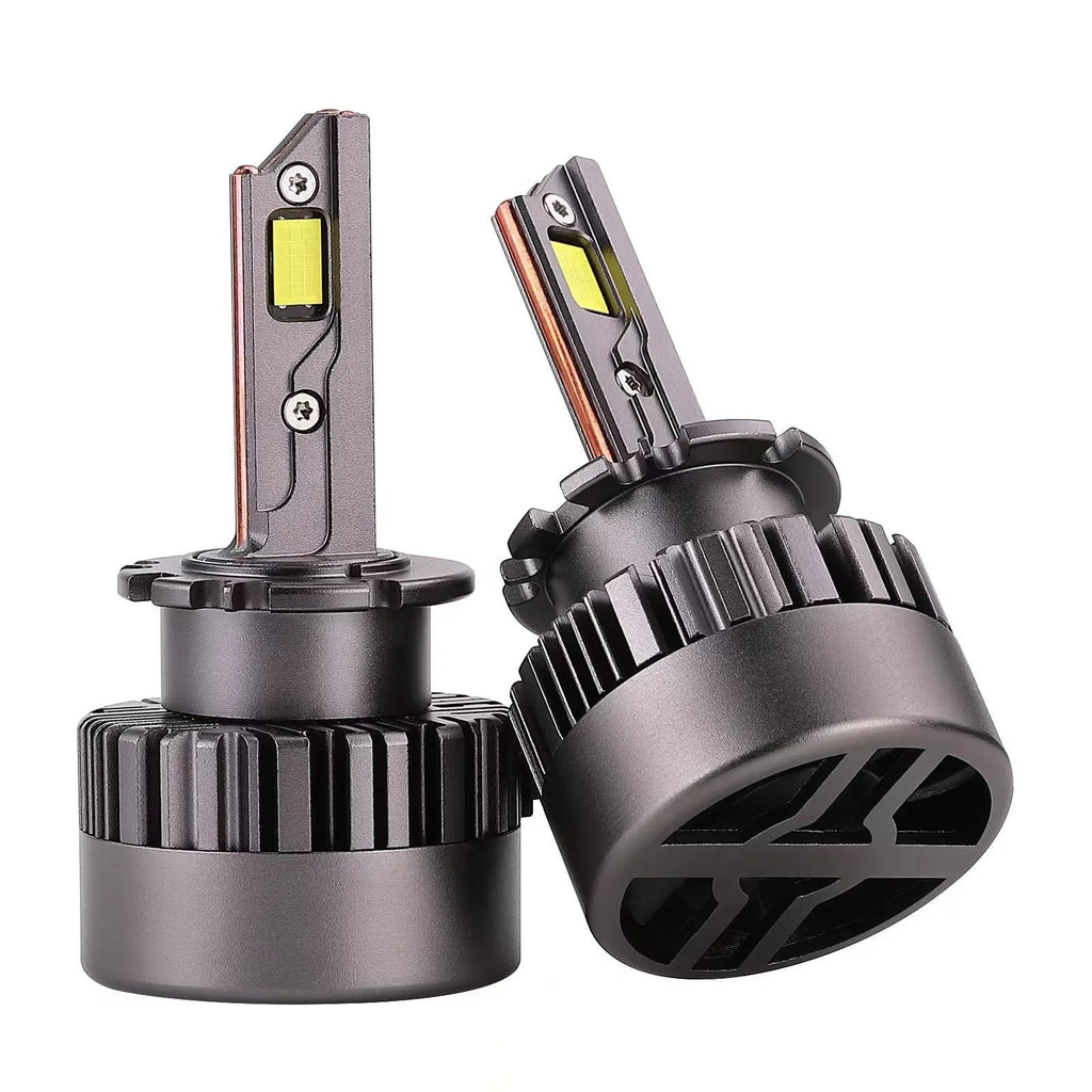 D Series LED car headlight bulb with double-sided beads and copper tubes for 12V vehicles