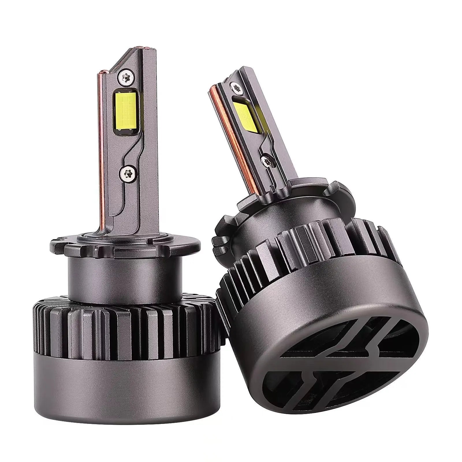 D Series LED car headlight bulb with double-sided beads and copper tubes for 12V vehicles