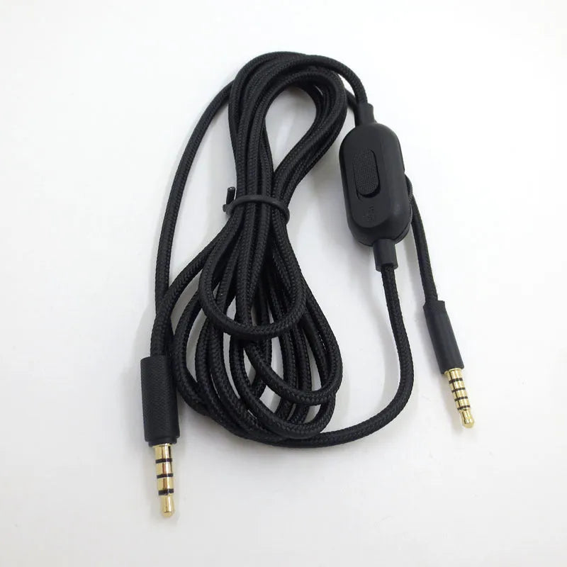 Black universal audio cable with 3.5mm connectors for gaming headsets and digital devices