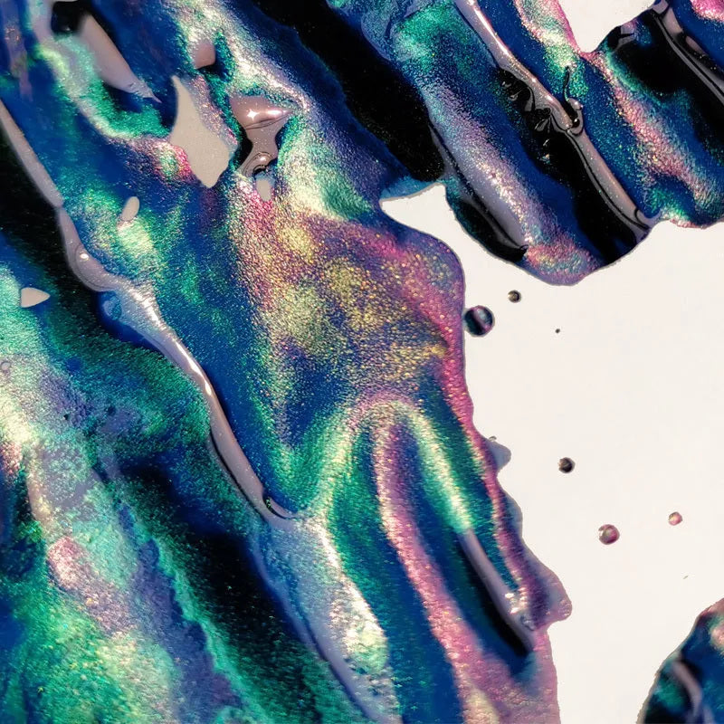 Bottle of strong sheen gradient calligraphy ink with gold powder colour in Red Tide or Truffle.