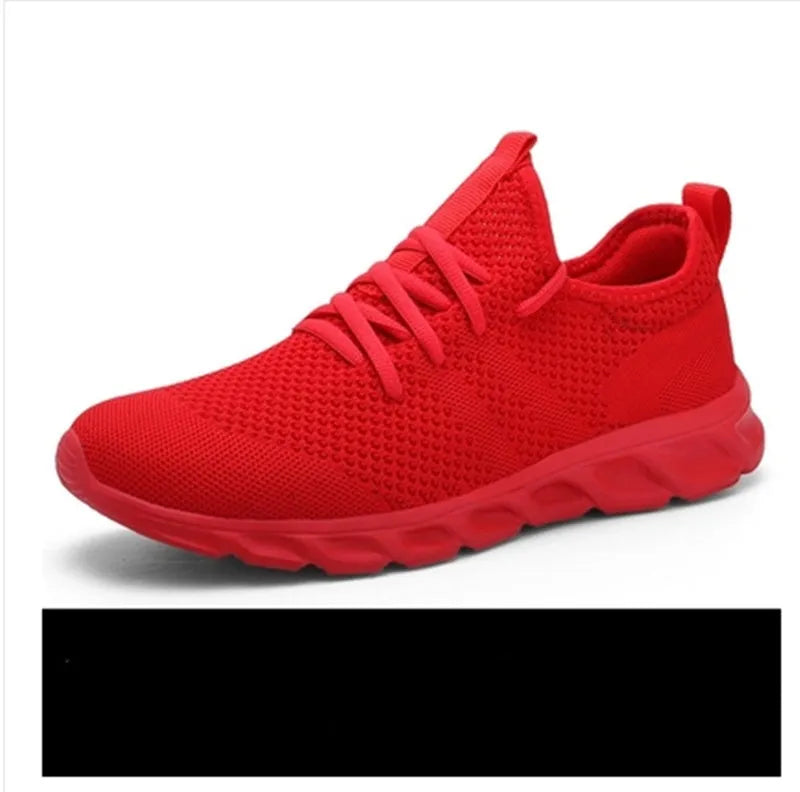 Men's black and white mesh sports shoes with PVC sole for casual jogging and outdoor walking