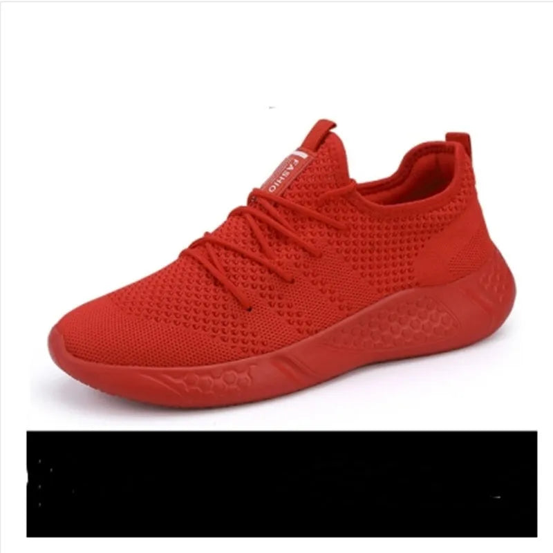 Men's black and white mesh sports shoes with PVC sole for casual jogging and outdoor walking