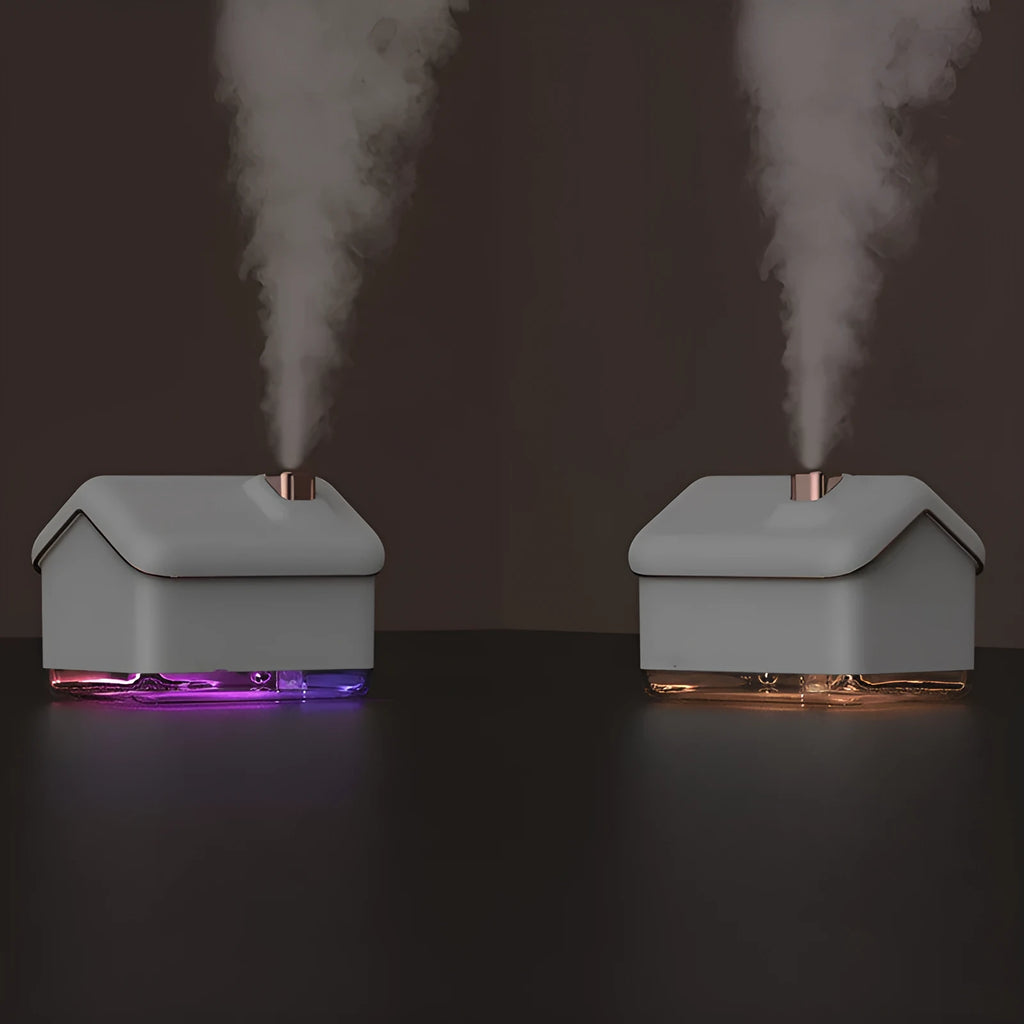 White igloo-shaped ultrasonic air humidifier with essential oil diffusion and USB power cable