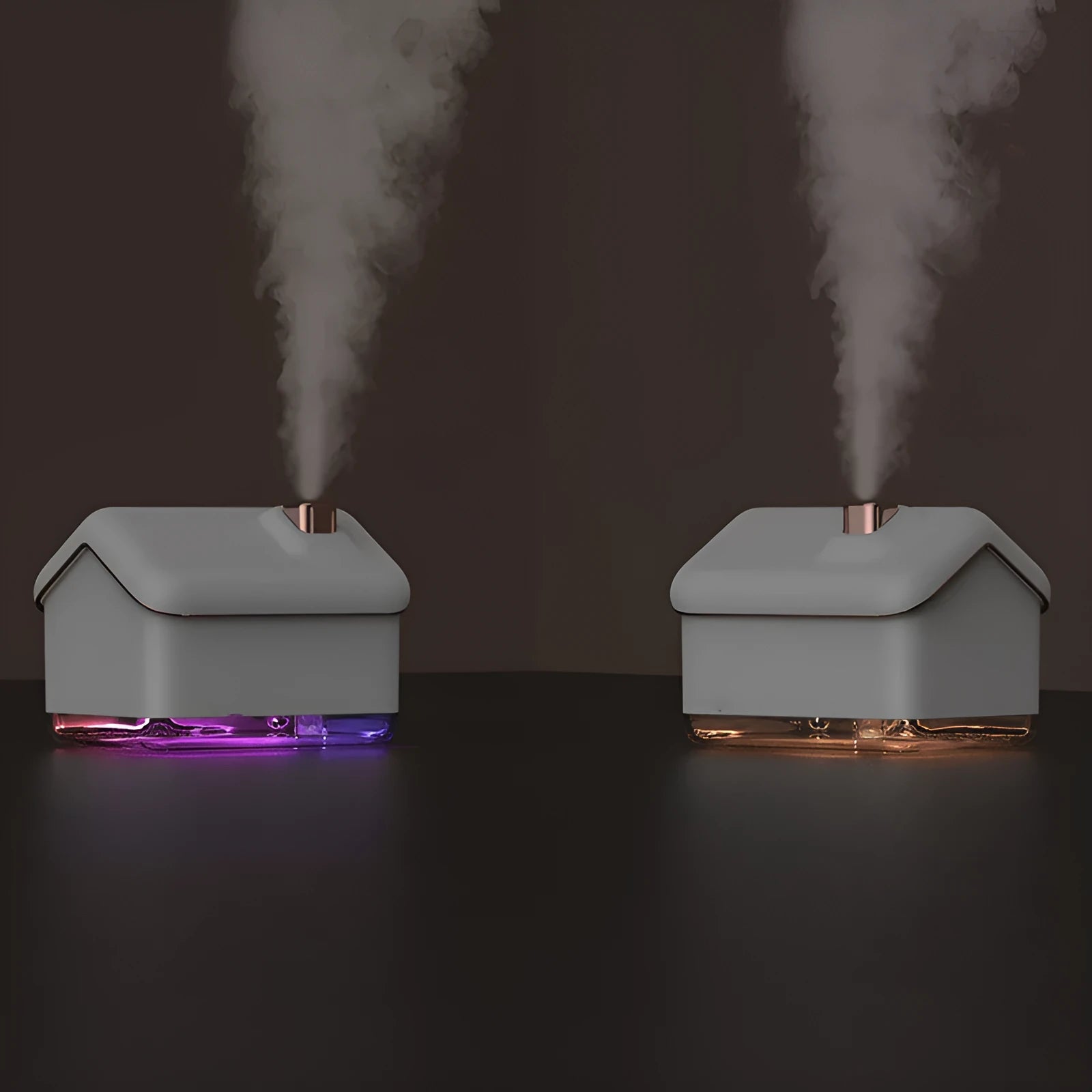 White igloo-shaped ultrasonic air humidifier with essential oil diffusion and USB power cable