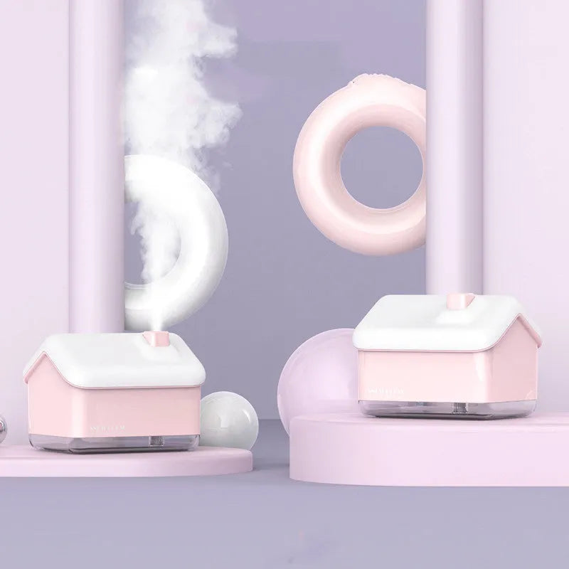 White igloo-shaped ultrasonic air humidifier with essential oil diffusion and USB power cable