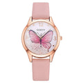 Gaiety women's dress watch with removable rhinestone butterfly decoration on 39mm dial with leather strap