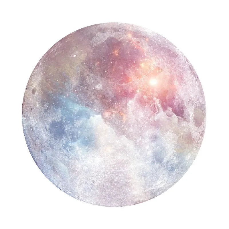 Round natural rubber laptop cushion mouse pad with planet pattern