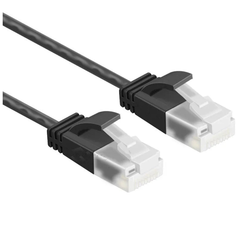 Cyallo superfine ultra slim Cat6 Ethernet cable with RJ45 right-angle connector in straight orientation